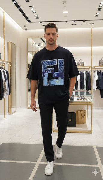 Premium Quality Modern Blue Emblem Graphic Crewneck Tee