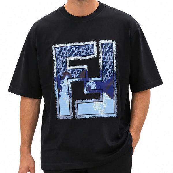 Premium Quality Modern Blue Emblem Graphic Crewneck Tee
