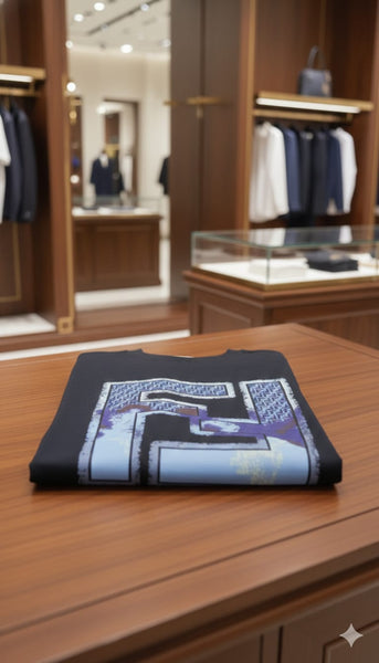 Premium Quality Modern Blue Emblem Graphic Crewneck Tee
