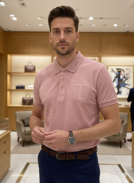 Men’s Premium Polo T-Shirt  Elegant Embossed Logo Design