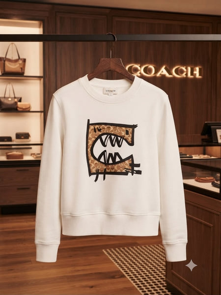 Premium Crewneck Sweatshirt with Abstract Graphic Monogram