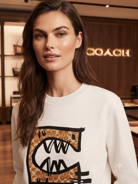 Premium Crewneck Sweatshirt with Abstract Graphic Monogram
