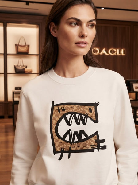 Premium Crewneck Sweatshirt with Abstract Graphic Monogram