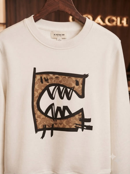 Premium Crewneck Sweatshirt with Abstract Graphic Monogram