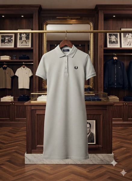 Premium Cotton Polo Women Dresses – Classic Collar, Short Sleeve & Embroidered Detail