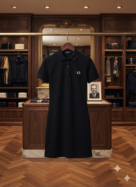 Premium Cotton Polo Women Dresses – Classic Collar, Short Sleeve & Embroidered Detail