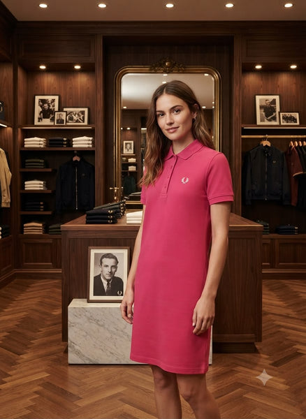 Premium Cotton Polo Women Dresses – Classic Collar, Short Sleeve & Embroidered Detail