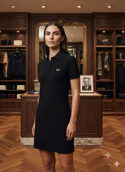 Premium Cotton Polo Women Dresses – Classic Collar, Short Sleeve & Embroidered Detail