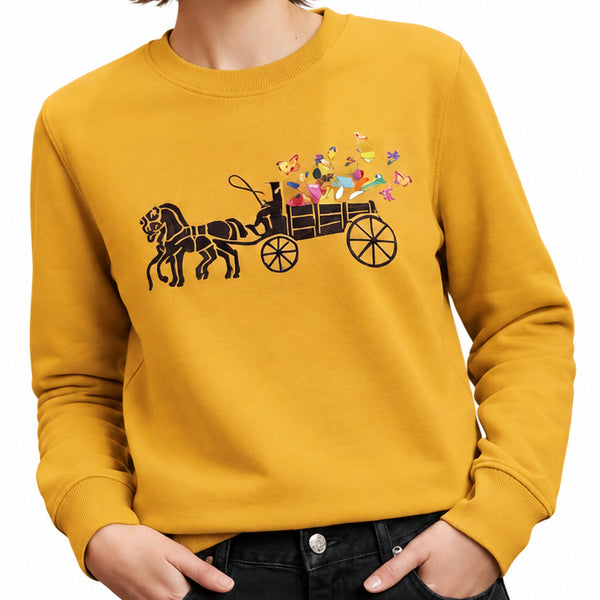 Women Premium Printed Crew Neck Sweatshirt – Full Sleeve Casual Sweatshirt