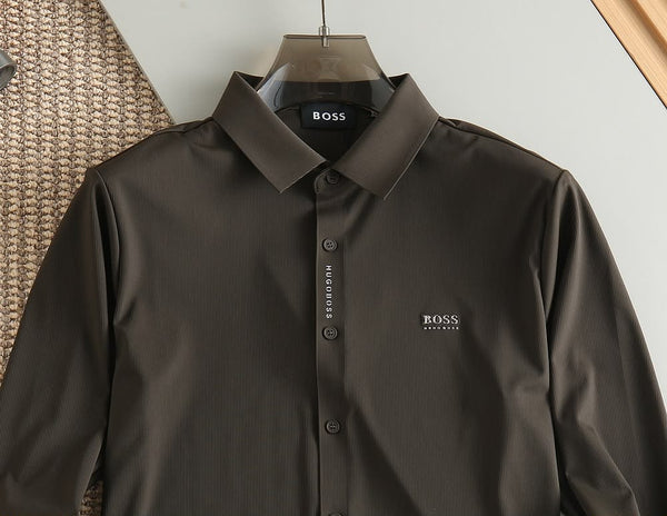 Men Premium Solid Full-Sleeve Shirt – Classic Collar Button-Down Formal Casual Wear