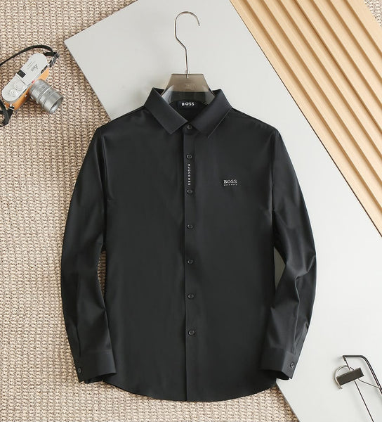 Men Premium Solid Full-Sleeve Shirt – Classic Collar Button-Down Formal Casual Wear