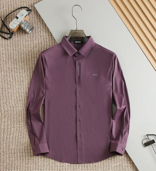 Men Premium Solid Full-Sleeve Shirt – Classic Collar Button-Down Formal Casual Wear