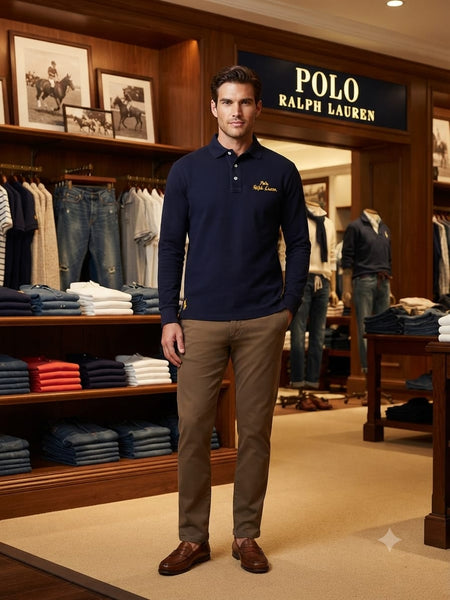 Men’s Premium Long-Sleeve Polo T-Shirt Collection
