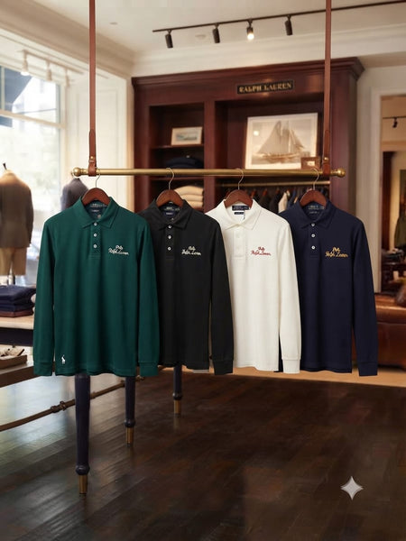 Men’s Premium Long-Sleeve Polo T-Shirt Collection