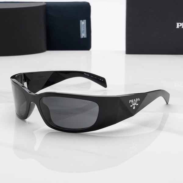 Premium Black Wraparound Sunglasses Stylish UV Protection Eyewear