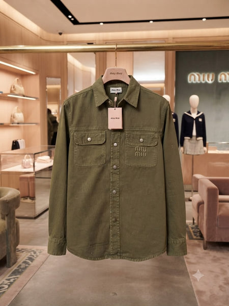 Premium Olive Green Button-Down Shirt – Stylish Formal & Smart Wear