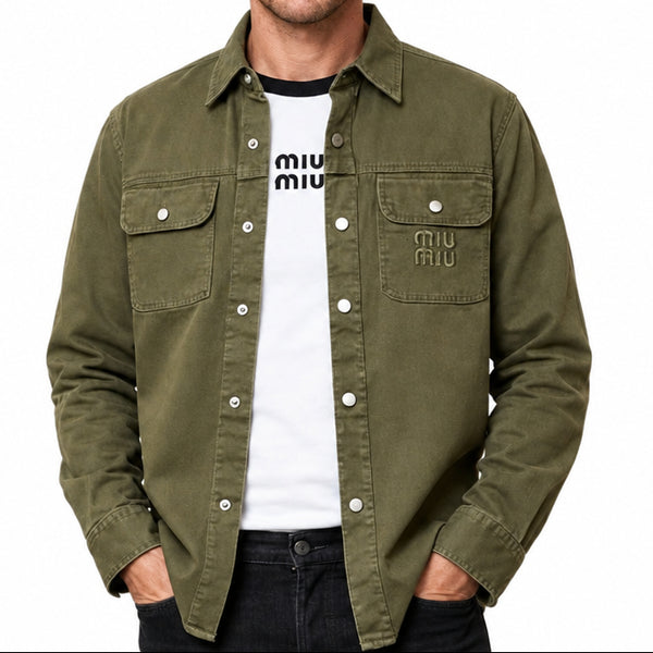 Premium Olive Green Button-Down Shirt – Stylish Formal & Smart Wear