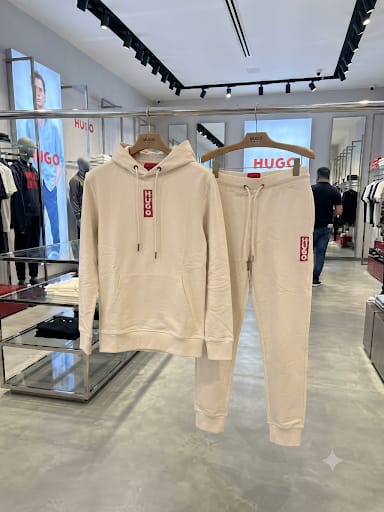 Cream Loungewear Set with Red Accent Details