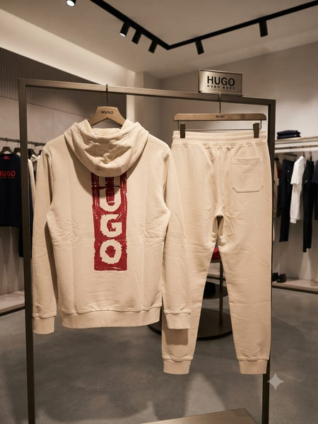 Cream Loungewear Set with Red Accent Details
