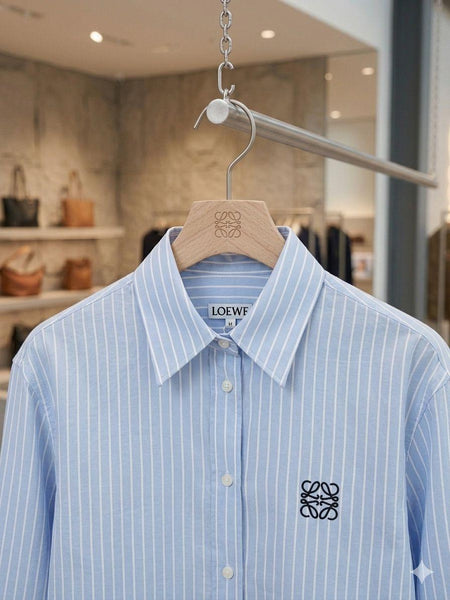 Light Blue Pinstripe Button-Up Shirt – Refined Casual Essential