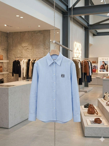 Light Blue Pinstripe Button-Up Shirt – Refined Casual Essential
