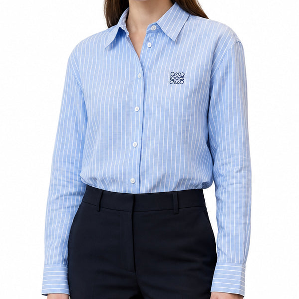 Light Blue Pinstripe Button-Up Shirt – Refined Casual Essential