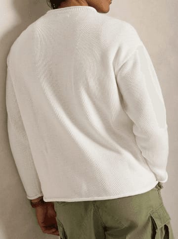 Premium Knit Sweater with Embroidered Bear on Bicycle