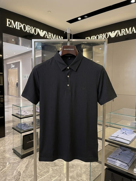 Luxury High-End Black Ribbed Polo T-Shirt – Premium Quality Everyday Essential