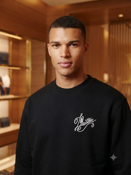 Premium Authentic Quality Sweatshirts – Black with Signature Graphic