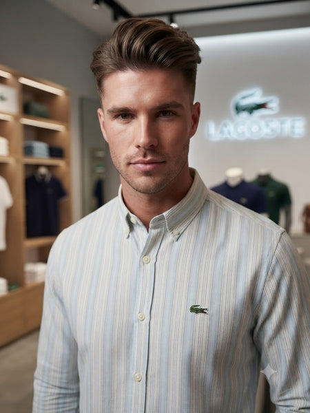 Men Premium Top Notch Quality Shirts – Light Blue Striped Button-Down