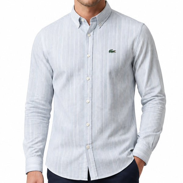 Men Premium Top Notch Quality Shirts – Light Blue Striped Button-Down