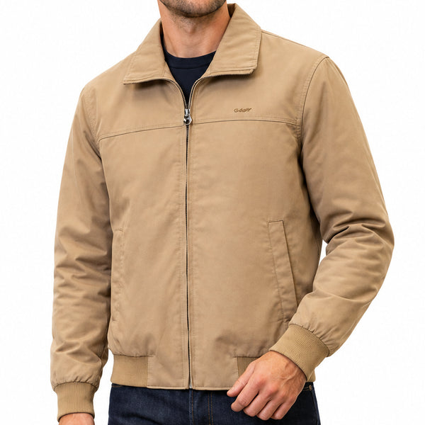 Men High End Quality Jacket – Classic Beige Zip-Up