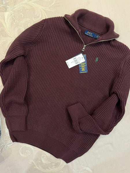 Premium Quality Quarter-Zip Pullover – Regular Fit Knit Sweater