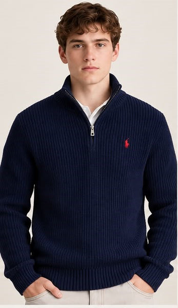 Premium Quality Quarter-Zip Pullover – Regular Fit Knit Sweater