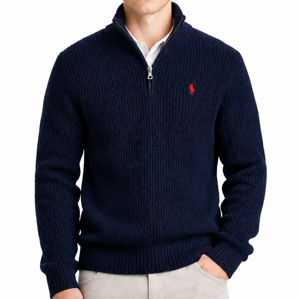 Premium Quality Quarter-Zip Pullover – Regular Fit Knit Sweater