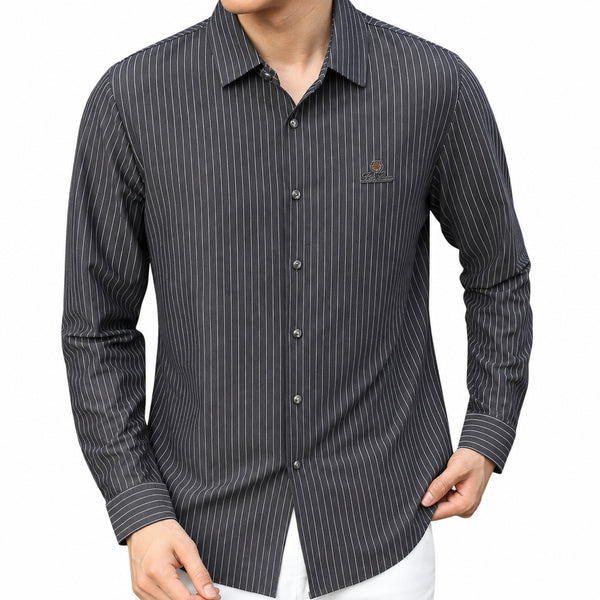 Authentic Quality Stitchless-Style Premium Striped Shirt for Men