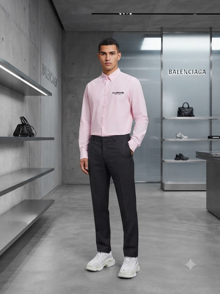 Premium Pink Shirt – Luxury Embroidered Look