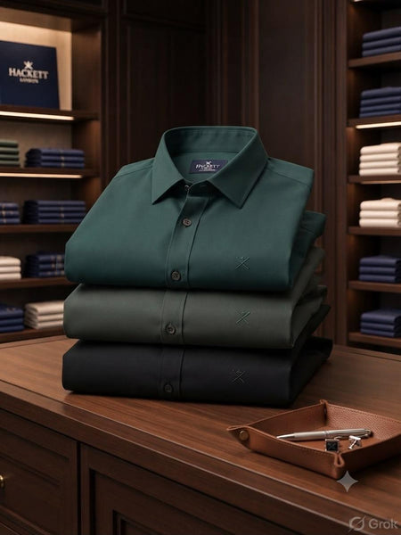 Premium Quality Regular Fit Shirts with Elegant Embroidery Logo on Front