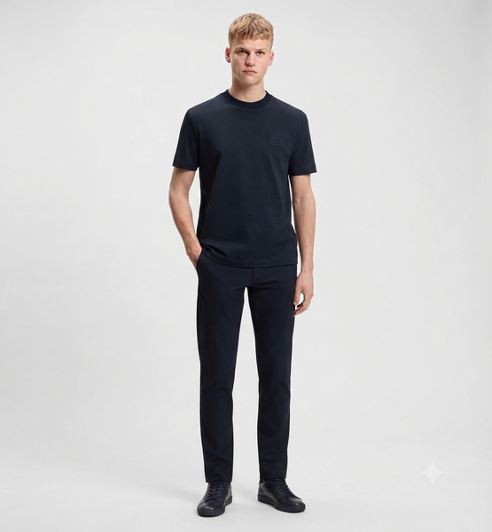 Premium Quality Crew Neck T-Shirts with Embossed Logo Detail – Luxury Solid Colour Collection in High-End Soft Finish