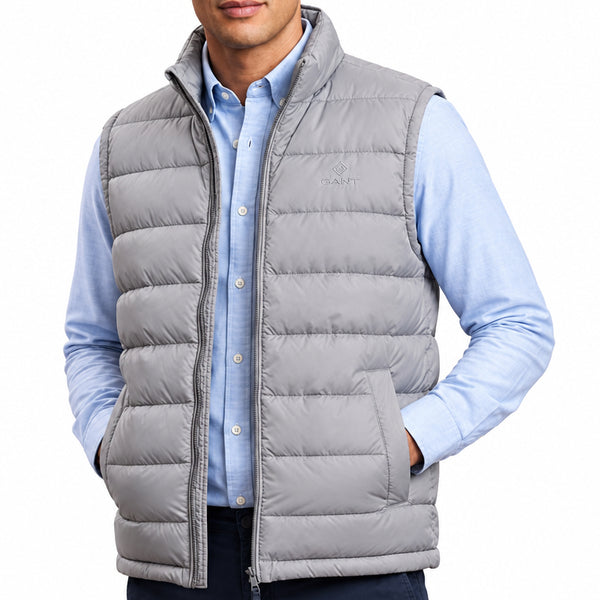 High-End Quality Puffer Jacket in Regular Fit Available Now – Luxury Light Grey Quilted Collection with Premium Soft Finish