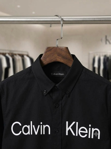 High-End Quality Premium Regular Fit Shirts Available Now – Luxury Black Collection with Bold Front Logo in Clean Premium Finish