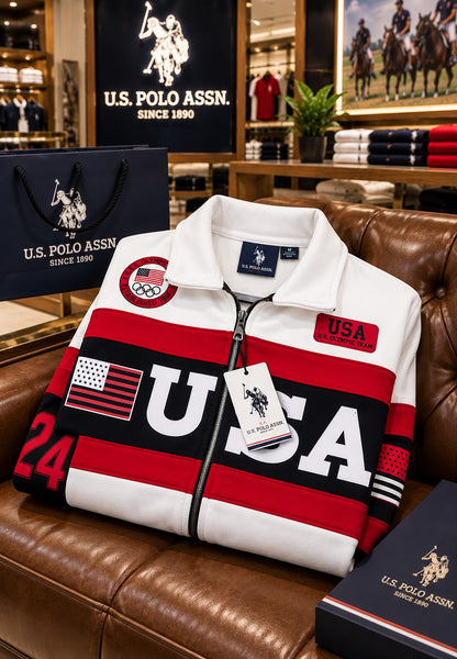 Imported Exclusive High End Quality Zip Up Sweatshirts Available Now – Luxury White Bold Graphic Collection in Soft Premium Finish