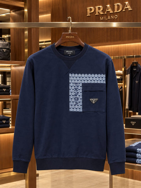Imported Exclusive High End Quality Regular Fit Sweatshirts Available Now – Luxury Navy Collection with Contrast Pocket Detail in Soft Premium Finish