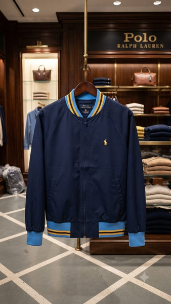 Imported Exclusive High End Quality Bomber Jackets Available Now – Luxury Navy Collection with Contrast Ribbed Details in Premium Soft Finish