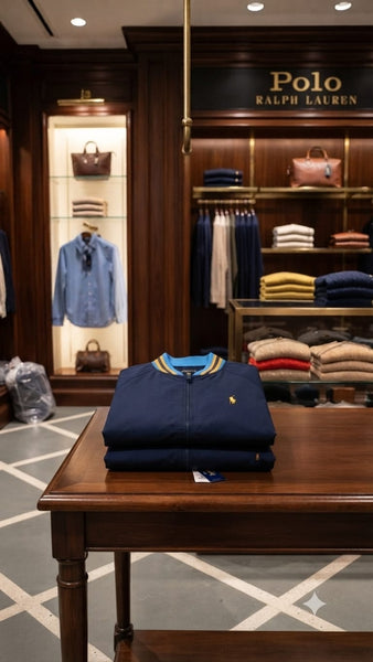 Imported Exclusive High End Quality Bomber Jackets Available Now – Luxury Navy Collection with Contrast Ribbed Details in Premium Soft Finish