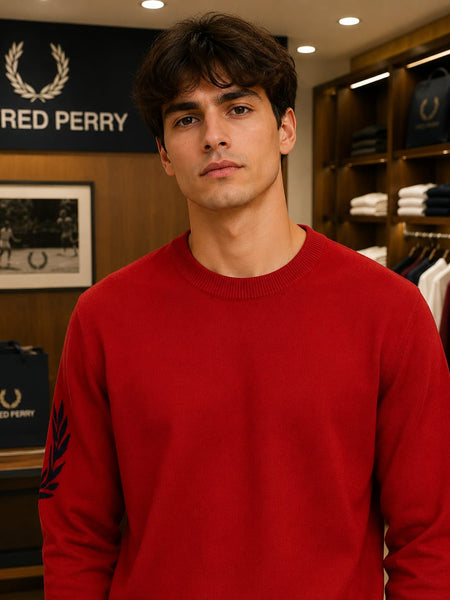 Premium Exclusive High End Quality Imported Pullover Available Now – Luxury Red Knit Collection with Sleeve Detail in Soft Premium Finish