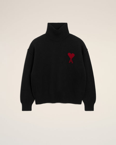 Premium Exclusive High End Quality Imported Turtleneck Pullover Available Now – Luxury Black Knit Collection with Subtle Chest Emblem in Soft Premium Finish