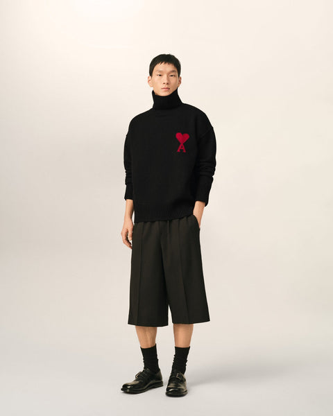 Premium Exclusive High End Quality Imported Turtleneck Pullover Available Now – Luxury Black Knit Collection with Subtle Chest Emblem in Soft Premium Finish