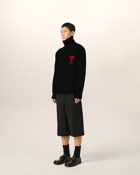 Premium Exclusive High End Quality Imported Turtleneck Pullover Available Now – Luxury Black Knit Collection with Subtle Chest Emblem in Soft Premium Finish