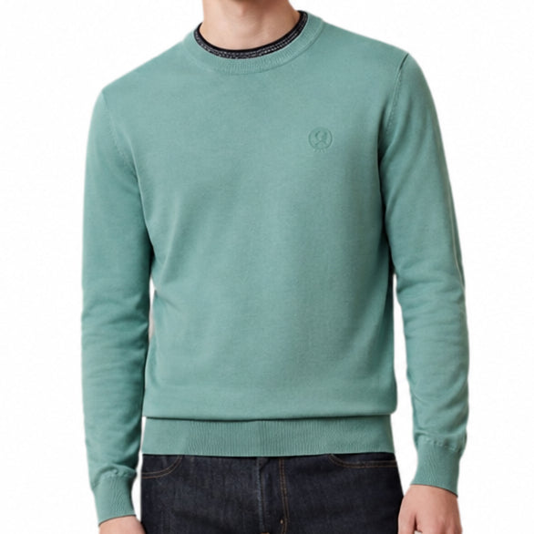 Premium Exclusive High-End Authentic Quality Teal Crew-Neck Knit Pullover